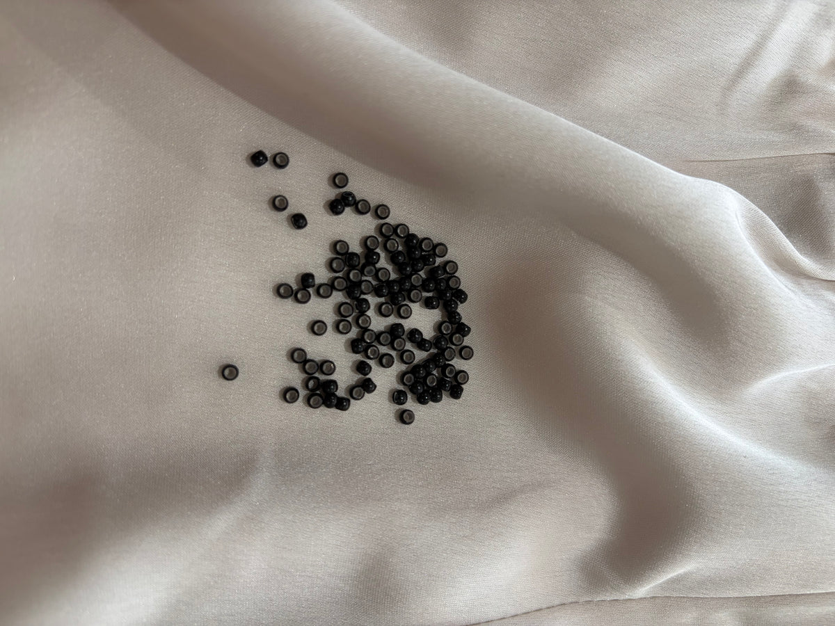 100 1#  Black 3mm Silicone-Lined Aluminium Nano Beads